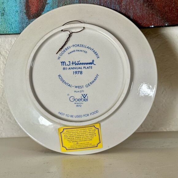 MJ Hummel annual plate 1978 vintage collectors plate - Picture 4 of 12
